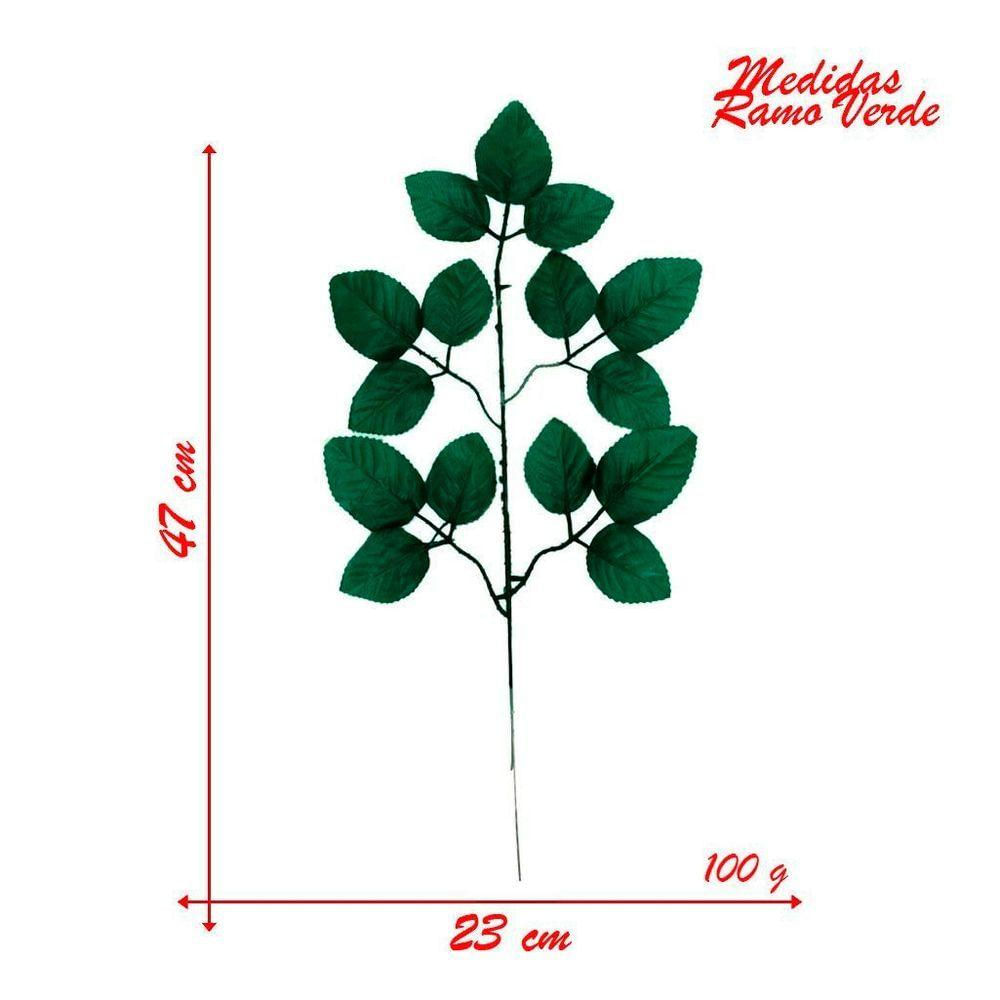 36 Ramos Decoração Arranjo Folhas De Rosa Artificial Planta Plástico 5 Galhos Cada 47cm