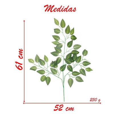12 Ramos Decoração Arranjo Ficus Artificial Planta Plástico 14 Galhos Cada 61cm