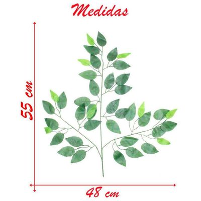 24 Galhos Decoração Arranjo Fícus Artificial Planta Decorativa 55cm