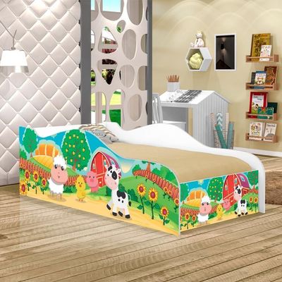 Mini Cama Fun Fazendinha Colorida Infantil Com Colchão