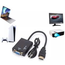 Hdmi Para Vga Com áudio P2 Conversor Adaptador De Vídeo