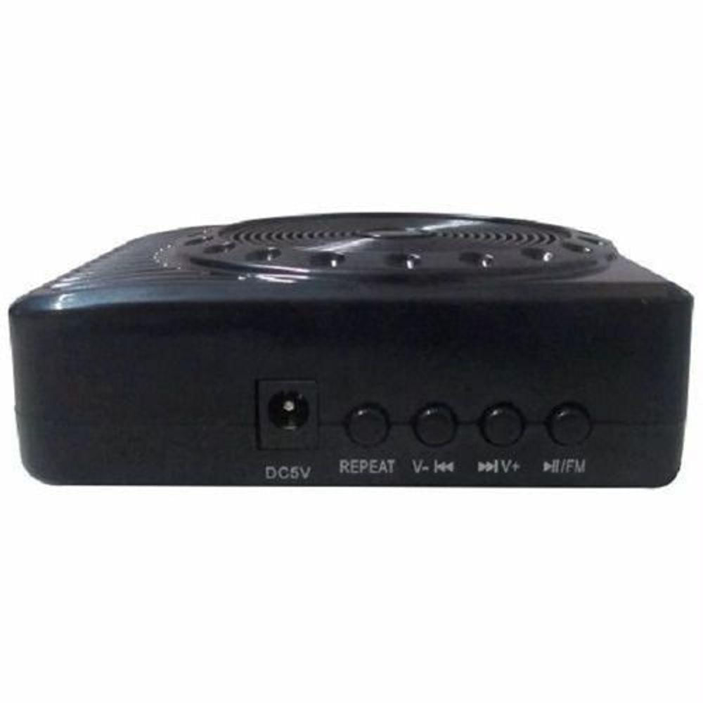 Megafone Amplificador Voz Microfone Professor Radio Fm Usb Preto