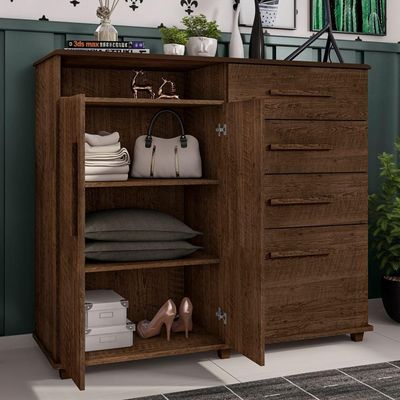 Cômoda Com 2 Portas Kaybe Malbec