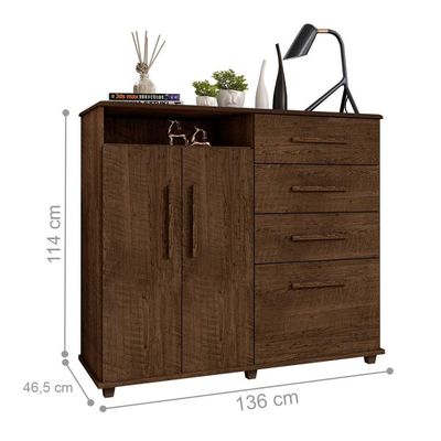 Cômoda Com 2 Portas Kaybe Malbec