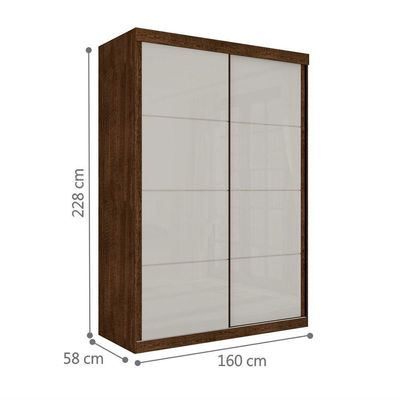 Roupeiro Solteiro Duas Portas Correr Malbec Off White
