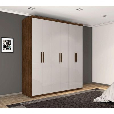 Roupeiro Casal Turquia Seis Portas Malbec Off White