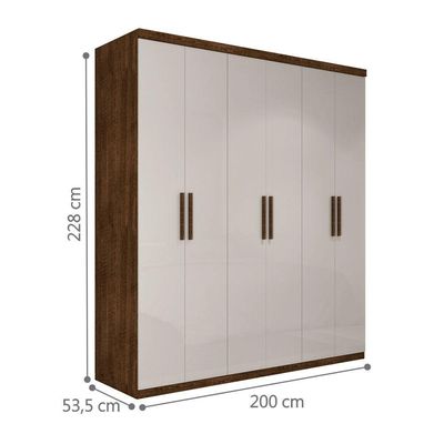 Roupeiro Casal Turquia Seis Portas Malbec Off White