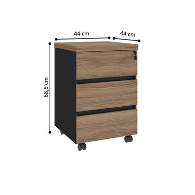 Mesa Para Escritório E Gaveteiro Araçu Nogal Preto