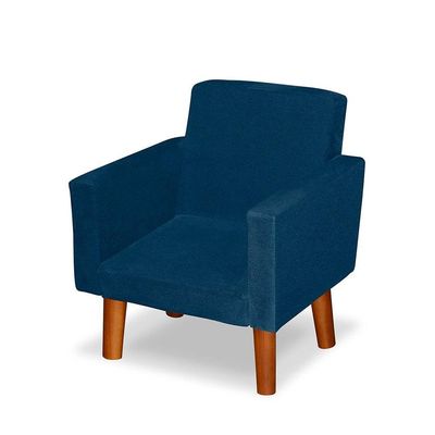 Mini Poltrona Cadeira Infantil Nina De Criança Suede Azul Marinho