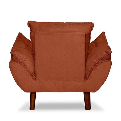 Mini Poltrona Cadeira Opala Infantil De Criança Suede Terracota