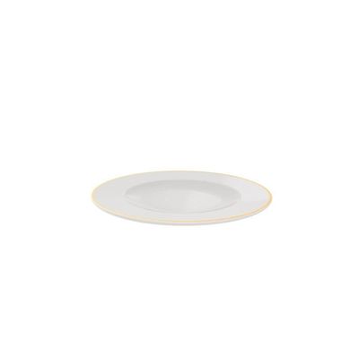 Prato Sobremesa Filetado Tramontina Elisa Porcelana Com Borda Dourada 21cm Tramontina