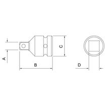 Adaptador Para Soquetes De Impacto Encaixe 1-2pol F X 3-8pol M Tramontina Pro Tramontina