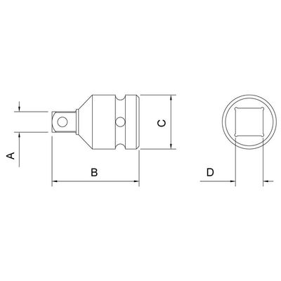 Adaptador Para Soquetes De Impacto Encaixe 1-2pol F X 3-8pol M Tramontina Pro Tramontina