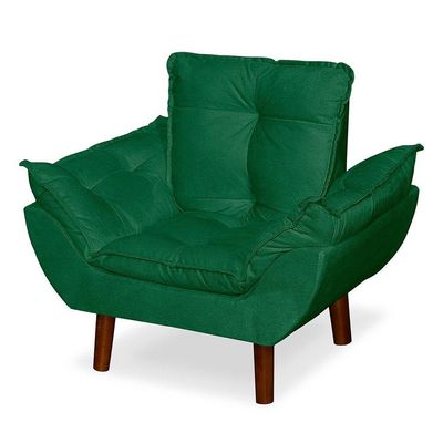 Mini Poltrona Cadeira Opala Infantil De Criança Suede Verde