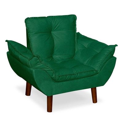 Mini Poltrona Cadeira Opala Infantil De Criança Suede Verde