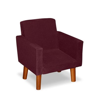 Mini Poltrona Cadeira Infantil Nina De Criança Suede Bordô