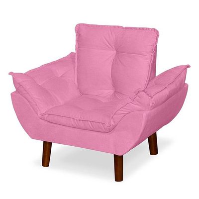 Mini Poltrona Cadeira Opala Infantil De Criança Suede Rose