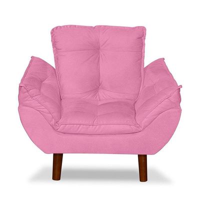 Mini Poltrona Cadeira Opala Infantil De Criança Suede Rose