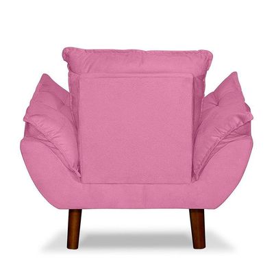 Mini Poltrona Cadeira Opala Infantil De Criança Suede Rose