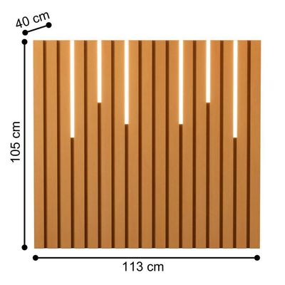 Cabeceira Para Cama De Solteiro Com Led Saitama Nature