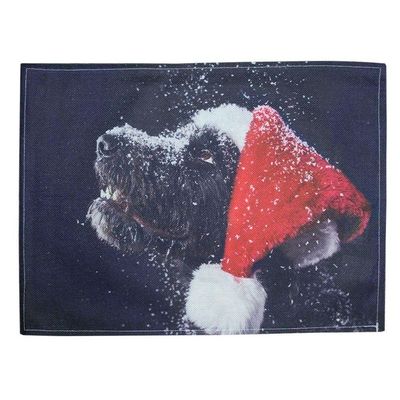 Jogo Americano Estampa Natal Cachorro Natalino 6 Peças