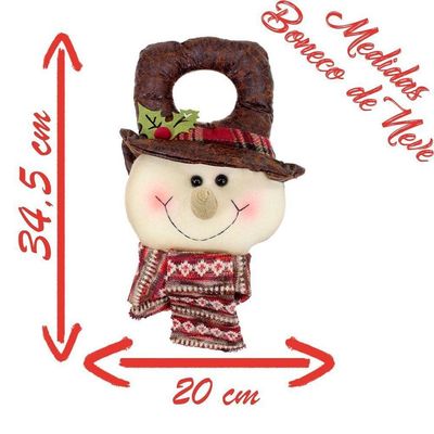 Decoração Enfeite Natal Boneco Neve Colorido árvore De Natal 34,5cm