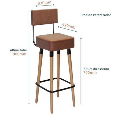 Kit 4 Banquetas Para Bancada Estofada Bariloche Café