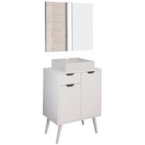 Conjunto 3 Peças Para Banheiro Bn3600x37x38 Branco Metalizado Tecno Mobili Branco Metalizado