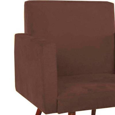 Poltrona Decorativa Nina Pé Palito Suede Marrom
