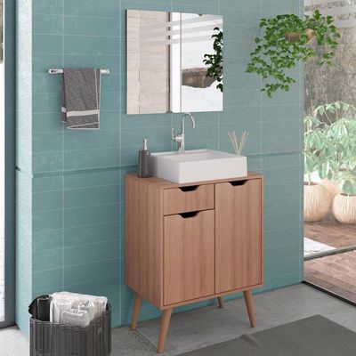 Conjunto 3 Peças Para Banheiro Bn3600x37x38 Amendoa Metalizado Tecno Mobili Amendoa Metalizado