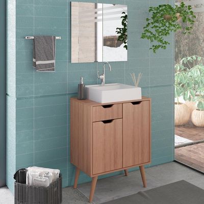 Conjunto 3 Peças Para Banheiro Bn3600x37x38 Amendoa Metalizado Tecno Mobili Amendoa Metalizado