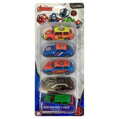 Mini veiculos pull back com 5 - Avengers