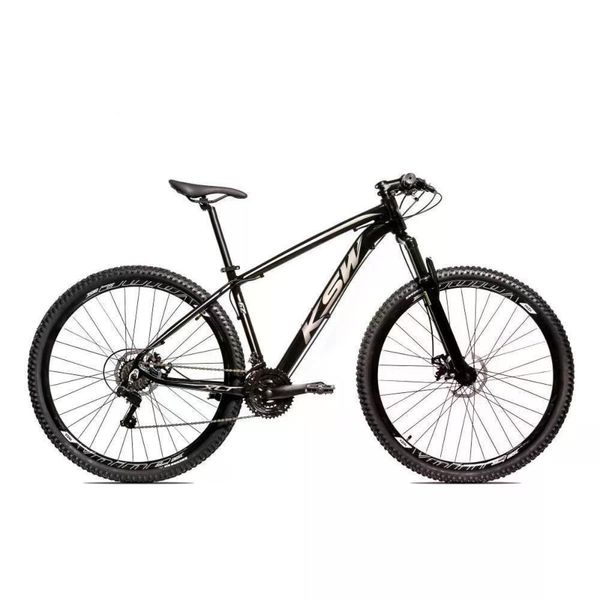 Bicicleta Aro 29 Ksw Xlt 21 Marchas Shimano E Freios A Disco - Preto-prata - 17 Preto-prata