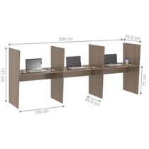 Balcao De Atendimento 3 Lugar Mixer Affara