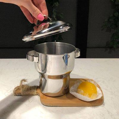 Cuscuzeira Panela Para Cuscuz De Aço Inox 1,3 Litros Funciona Em Fogão De Indução Fervedor Com Alças