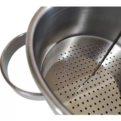 Cuscuzeira Panela Para Cuscuz De Aço Inox 1,3 Litros Funciona Em Fogão De Indução Fervedor Com Alças