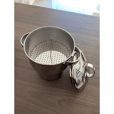 Cuscuzeira Panela Para Cuscuz De Aço Inox 1,3 Litros Funciona Em Fogão De Indução Fervedor Com Alças