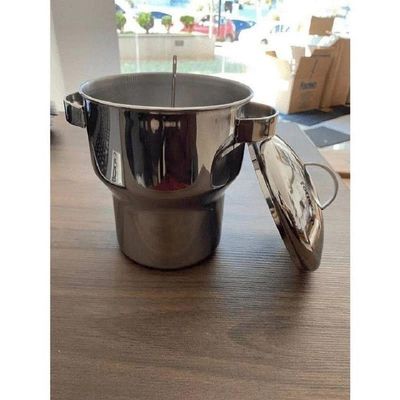 Cuscuzeira Panela Para Cuscuz De Aço Inox 1,3 Litros Funciona Em Fogão De Indução Fervedor Com Alças