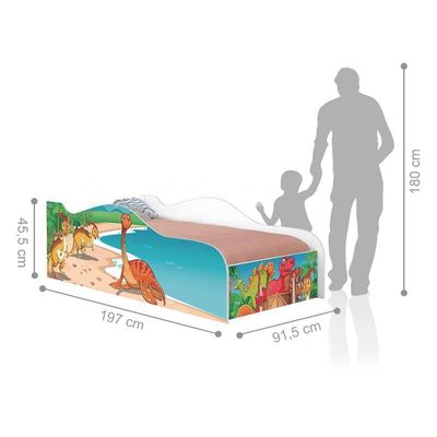 Cama Like Mundo Dos Dinos Solteiro Com Colchão