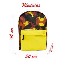 Bolsa Mochila Escolar Estampa Geométrica Tricolor Amarela Masculina