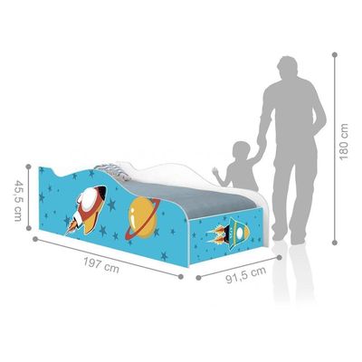Cama Fun Foguete Espacial Solteiro Com Colchão