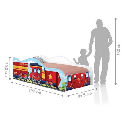 Cama Trenzinho Kids Solteiro Com Colchão