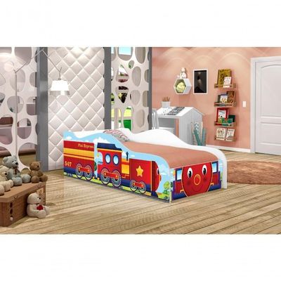 Cama Trenzinho Kids Solteiro Com Colchão