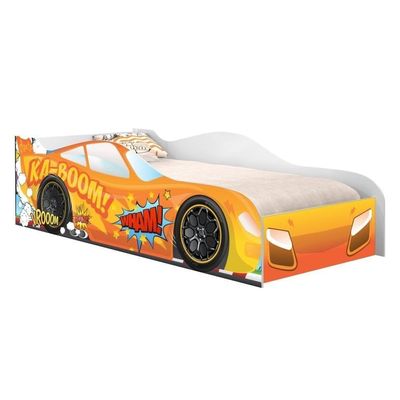 Cama Carro Vrooom Laranja Solteiro Com Colchão