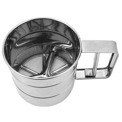 Polvilhador Inox Luxo Caneca Peneira Farinha Com Gatilho