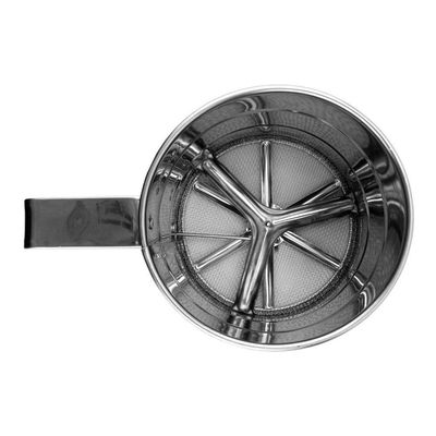 Polvilhador Inox Luxo Caneca Peneira Farinha Com Gatilho
