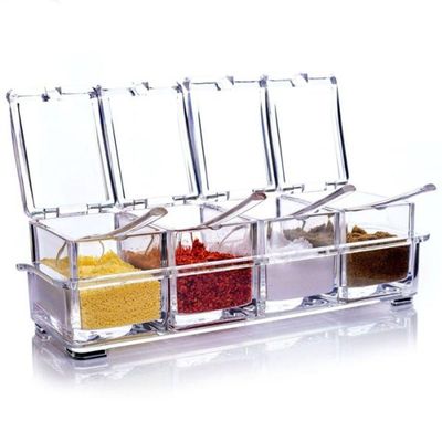 Porta Temperos Condimentos Acrílico Potes Organizadores Diet Para Cozinha