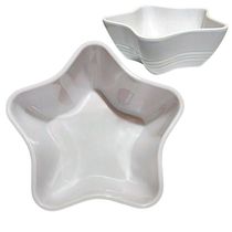 Kit 2 Tigelas Bowl Melamina Estrela Branca 1,500ml