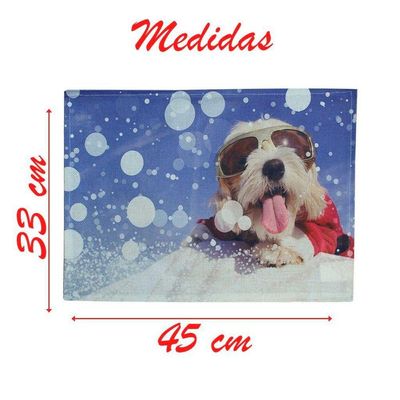 Jogo Americano Estampa Natal Cachorrinho Natalino 6 Peças