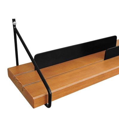 Prateleira-porta Livros Com Metal E Madeira Ou Mdf Life Amêndoa-preto